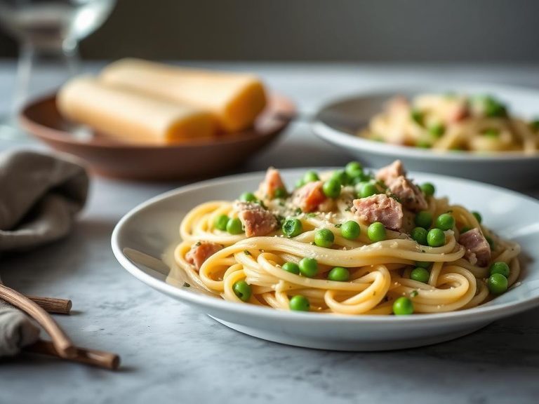 Creamy Ham and Pea Pasta