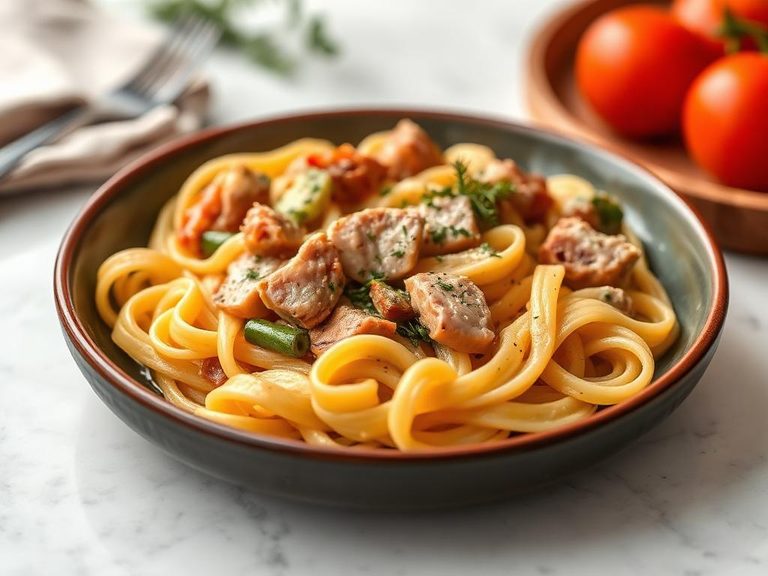 Creamy Ham and Vegetable Pasta