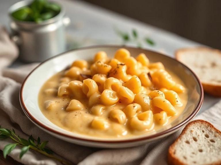 Creamy macaroni and cheese soup