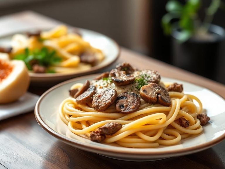 Creamy Mushroom and Beef Pasta