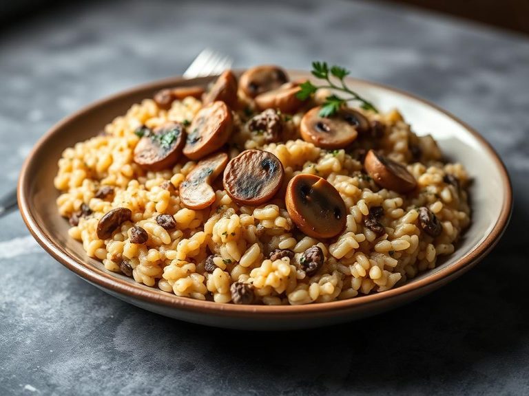 Creamy Mushroom and Brown Rice Risotto