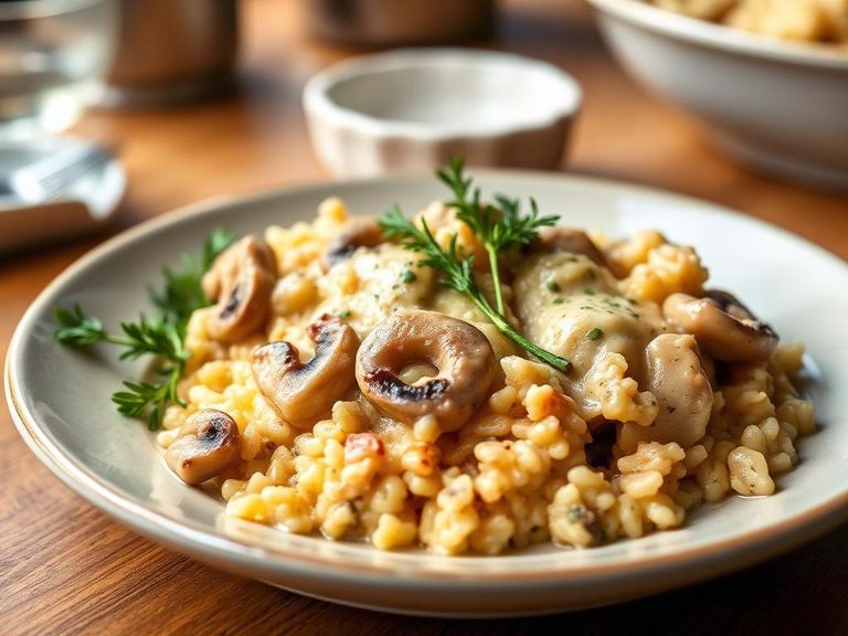 Creamy Mushroom Chicken and Rice Casserole