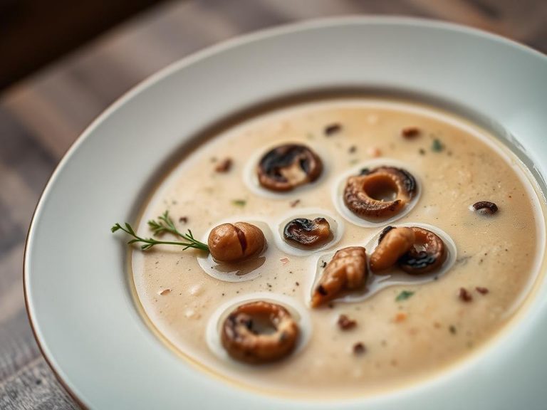 Creamy oyster mushroom soup