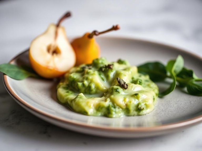 Creamy Pear and Spinach Puree