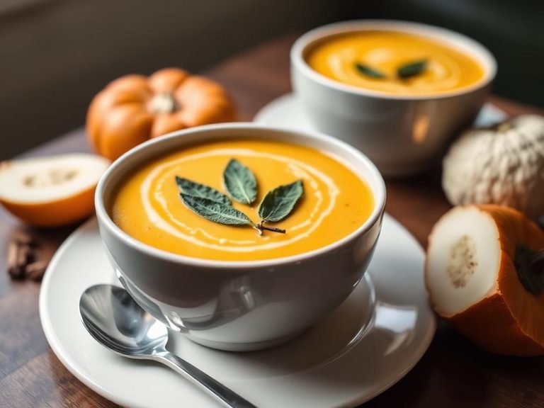 Creamy Pumpkin Soup with Sage