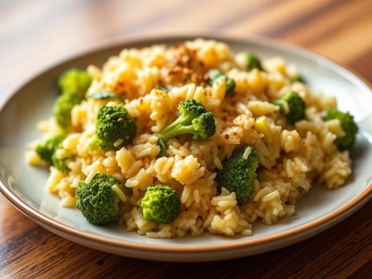 Creamy Rice and Broccoli Bake