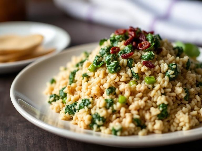 Creamy Spinach and Brown Rice Pilaf