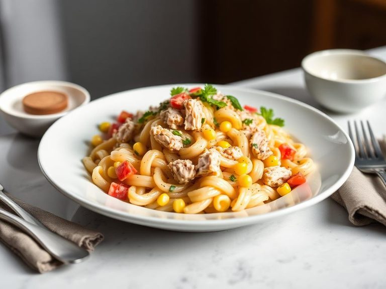 Creamy Tuna and Corn Pasta Salad