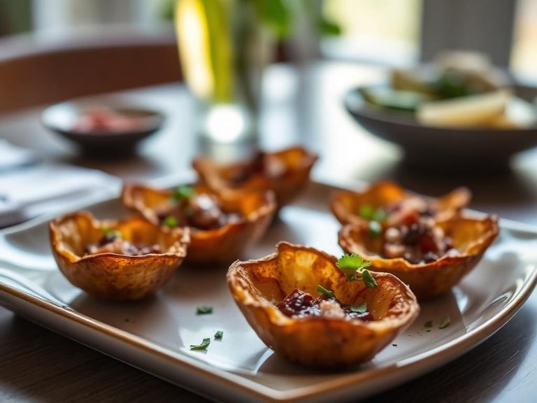 Crispy potato skin appetizers