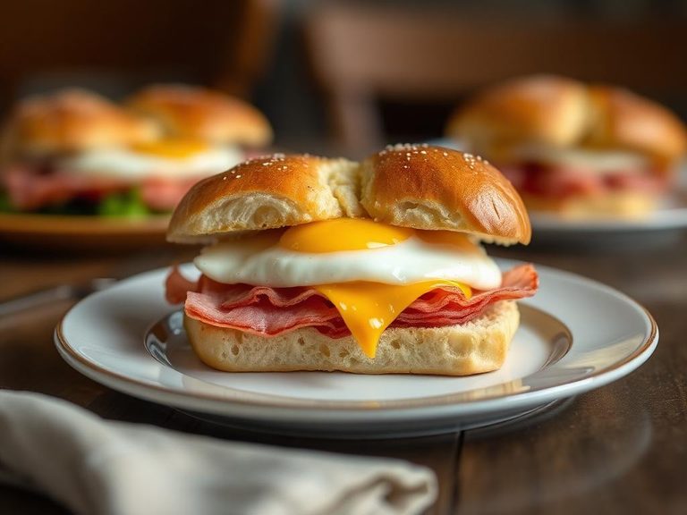 Croissan'wich with Ham, Egg & Cheese