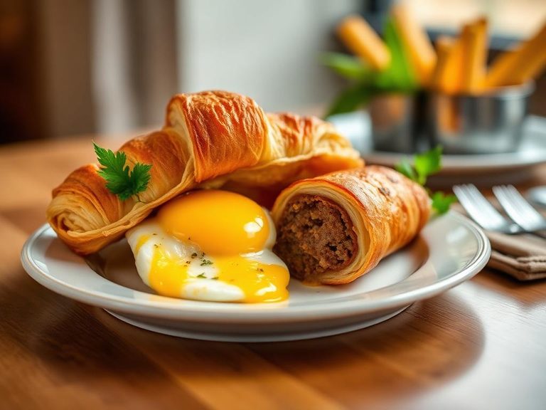 Croissant Egg and Sausage Roll