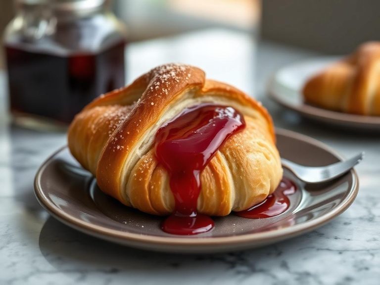 Croissant with jam