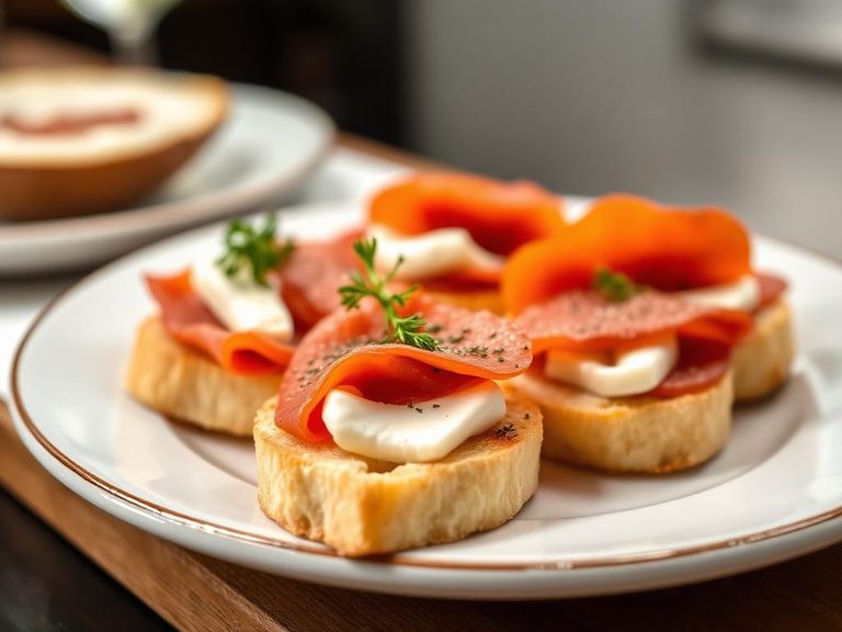 Crostini with Fontina and Prosciutto