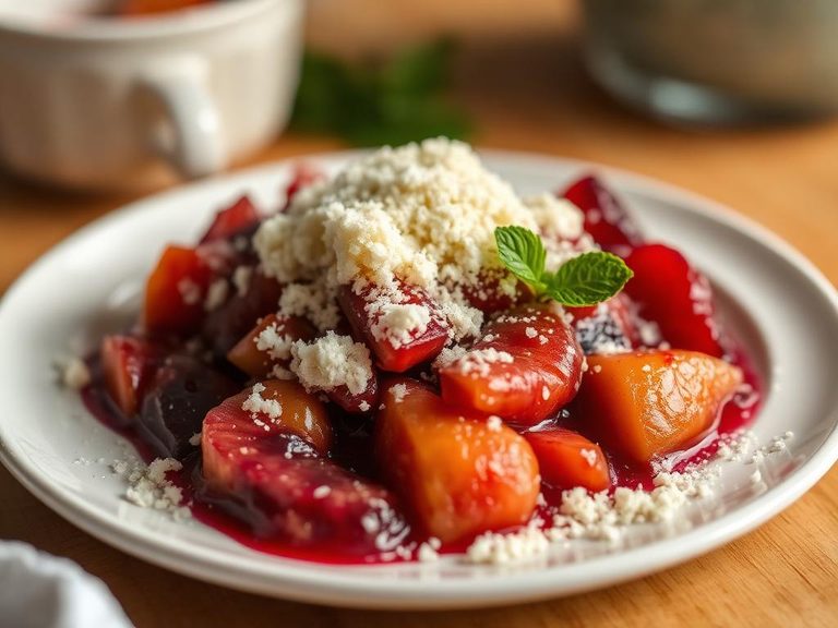 Crumbled as a topping for fruit compote