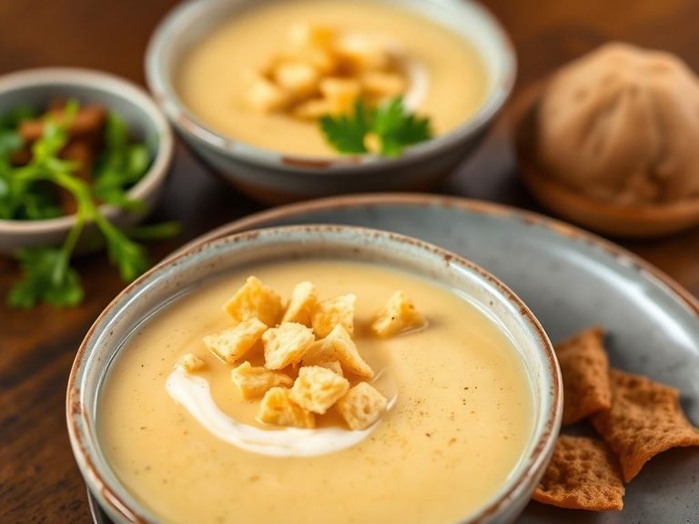 Crumbled chips as a topping for creamy soups