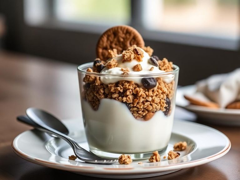 Crumbled Oatmeal Raisin Cookie Yogurt Parfait