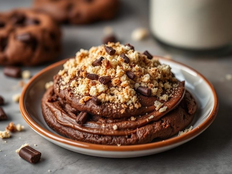 Crumbled over a chocolate cookie dough