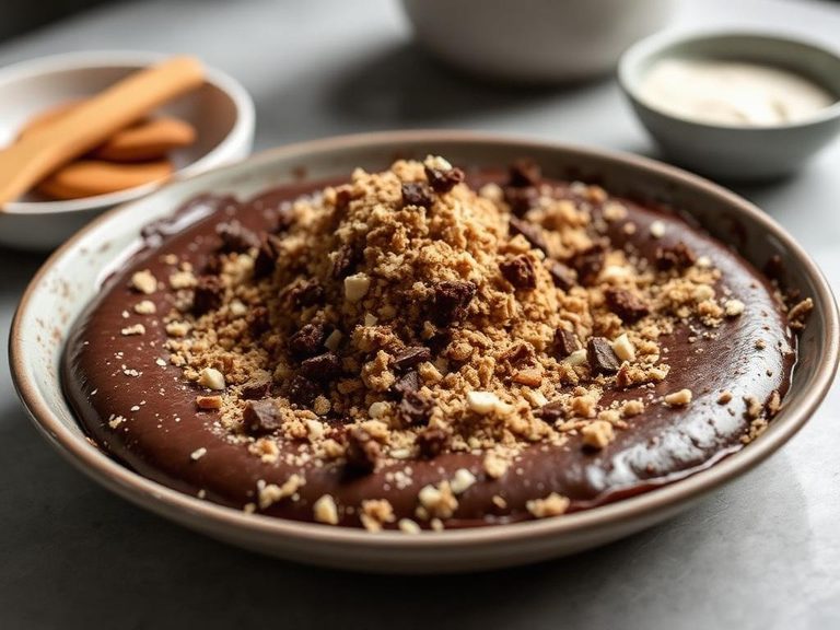 Crumbled over brownie batter before baking