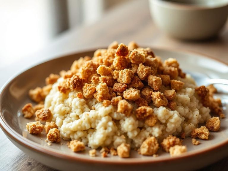 Crumbled over oatmeal