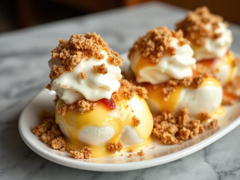 Crumbled over vanilla ice cream sundaes