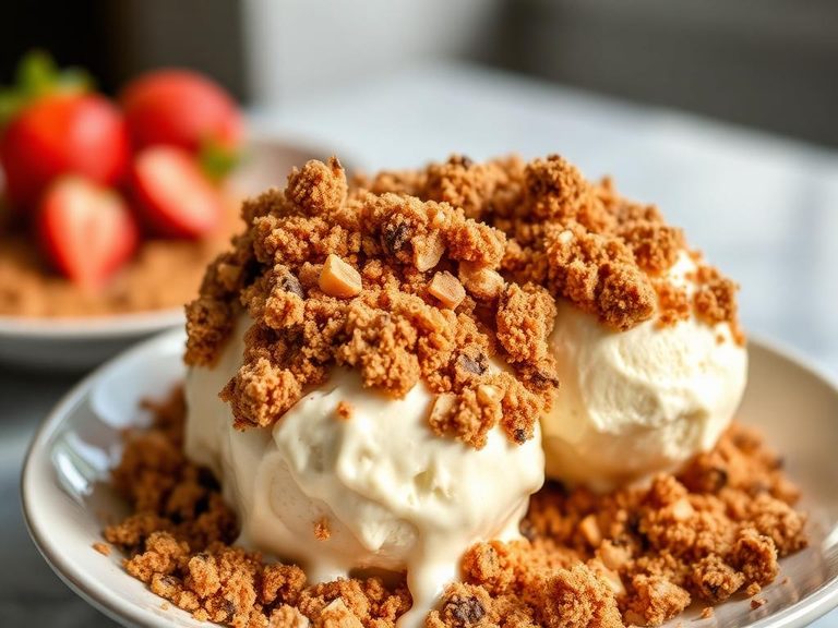 Crumbled topping for ice cream sundaes
