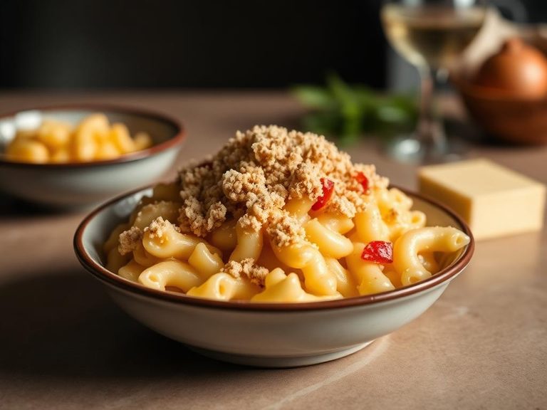 Crumbled topping for macaroni and cheese