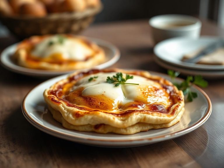 Crumpet-style with melted cheese