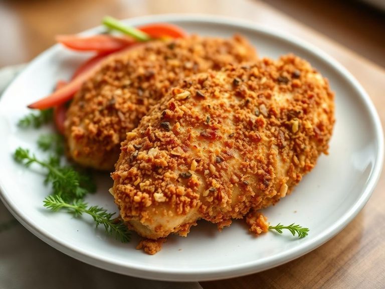 Crunchy coating for baked chicken or fish