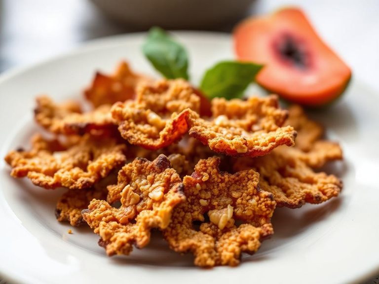 Crunchy coating for baked fruit crisps