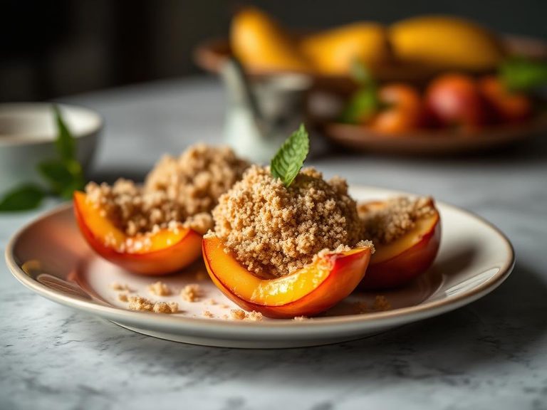 Crunchy coating for baked fruit
