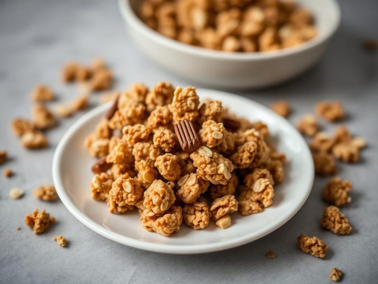 Crunchy honey oat granola clusters