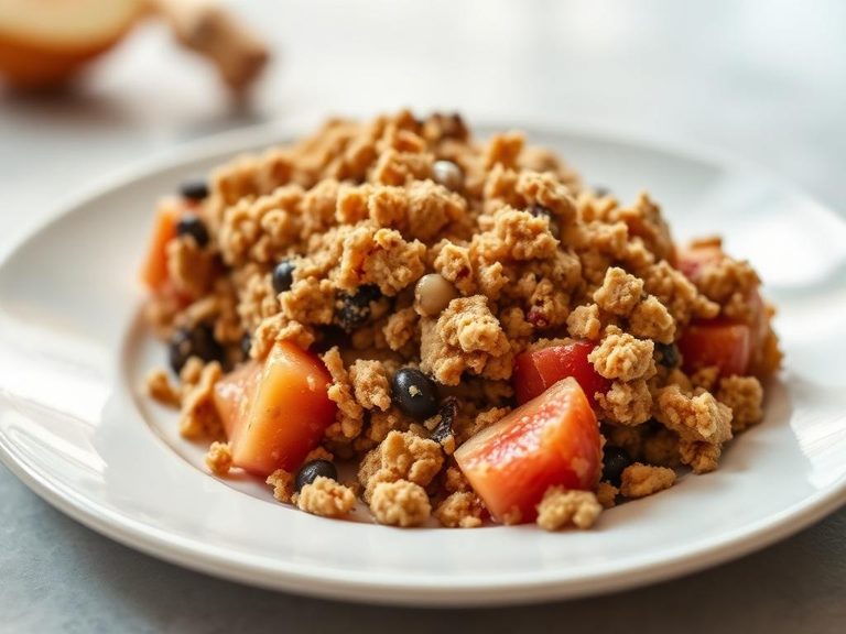 Crunchy topping for fruit crisp or crumble