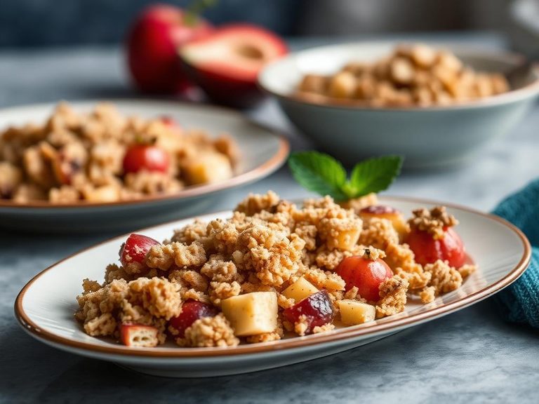 Crunchy topping for fruit crisps or crumbles