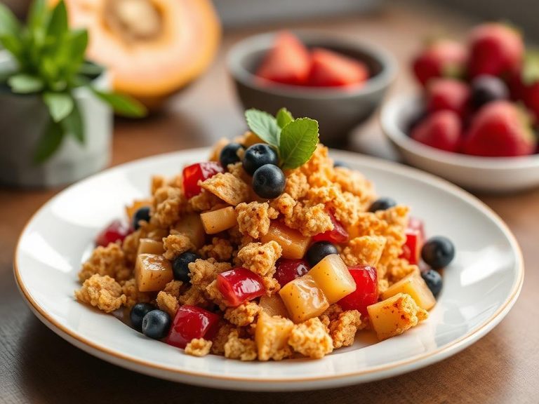 Crunchy topping for fruit crisps