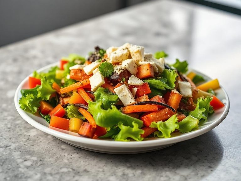 Crunchy Vegetable Salad with Cheese
