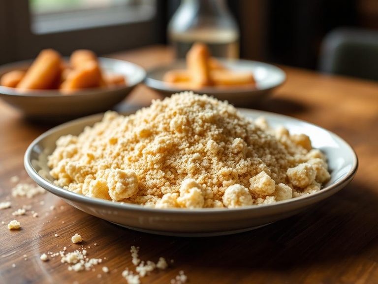 Crushed as a breading for fried foods