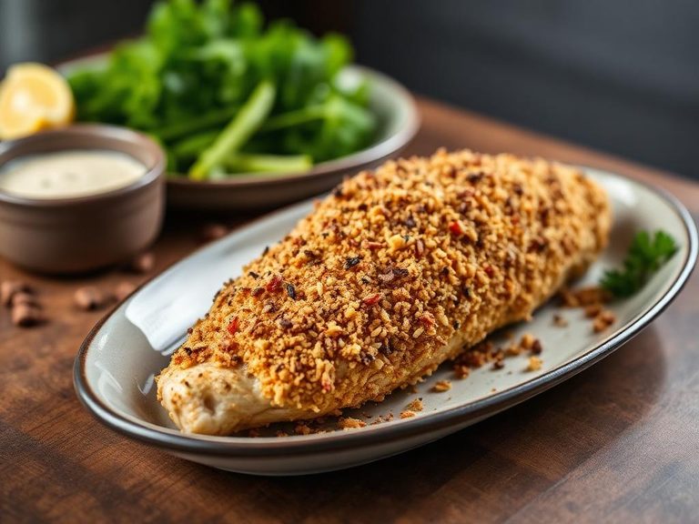 Crushed coating for baked chicken or fish