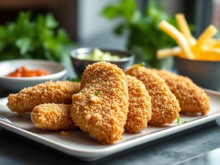Crushed coating for chicken tenders or fish