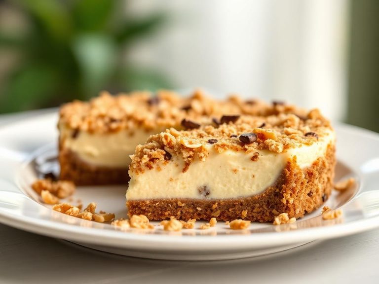 Crushed granola bar crust for cheesecake