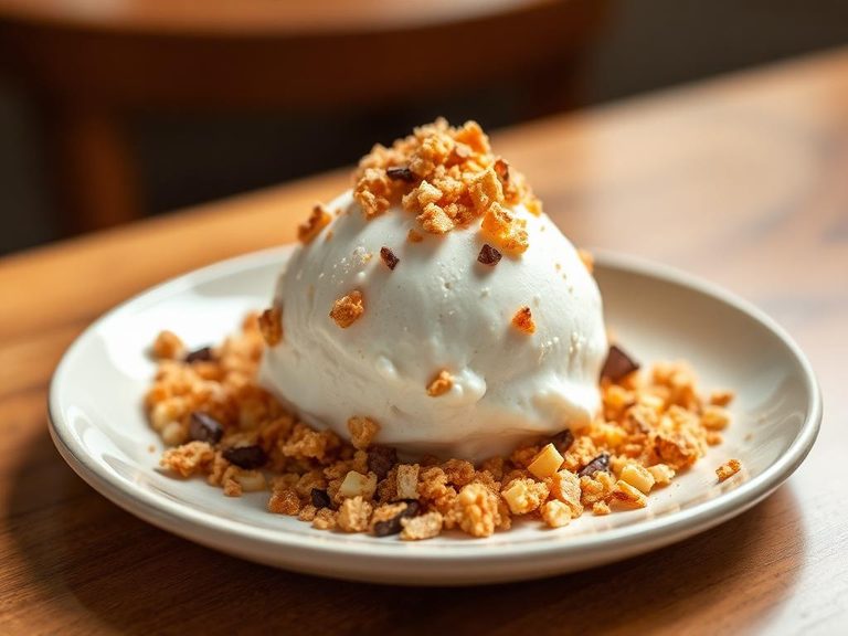 Crushed ice cream topping