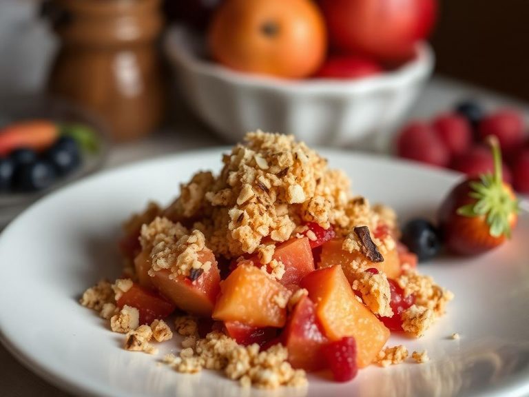 Crushed topping for fruit crisp