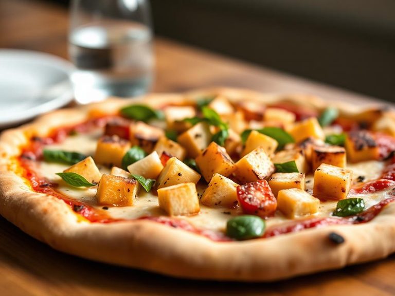 Cubed as a pizza topping