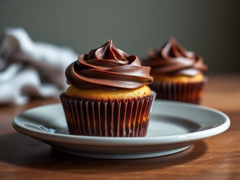 Cupcake with chocolate frosting
