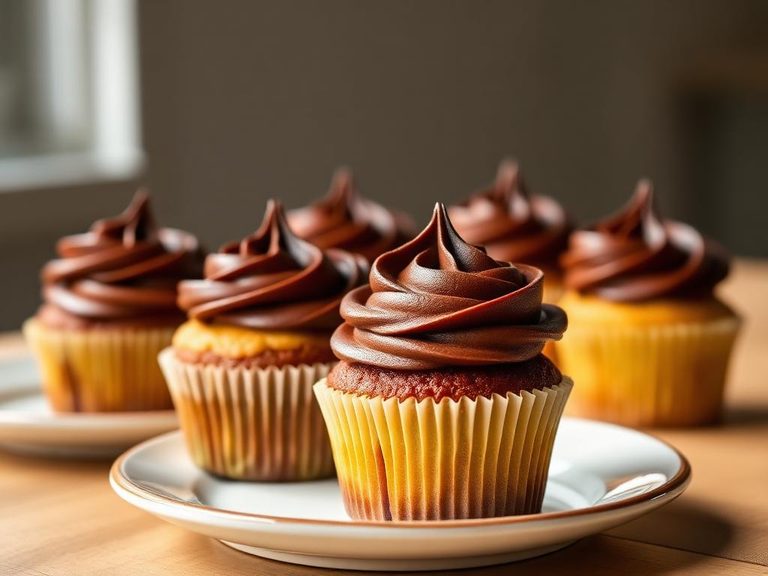 Cupcakes with chocolate frosting