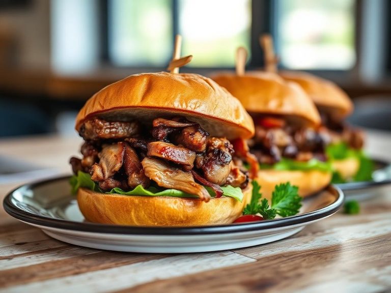 Cured pork shoulder sandwiches