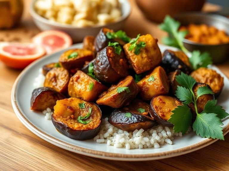 Curried Eggplant (Aloo Baingan)