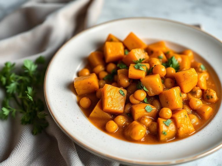 Curried squash and chickpea stew