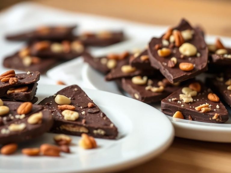 Dark chocolate bark with nuts