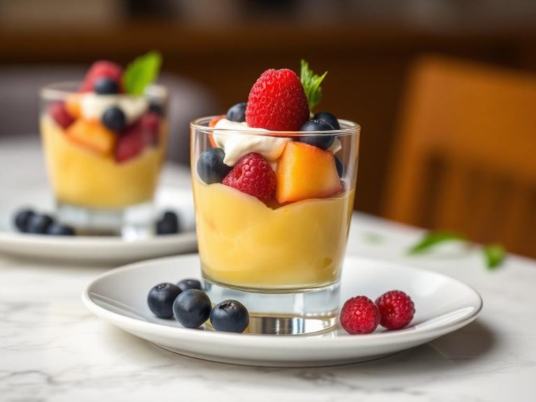 Dessert Parfaits with Pudding and Fruit