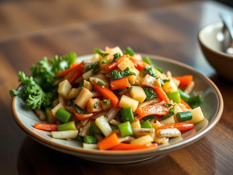 Diced into a vegetable stir-fry